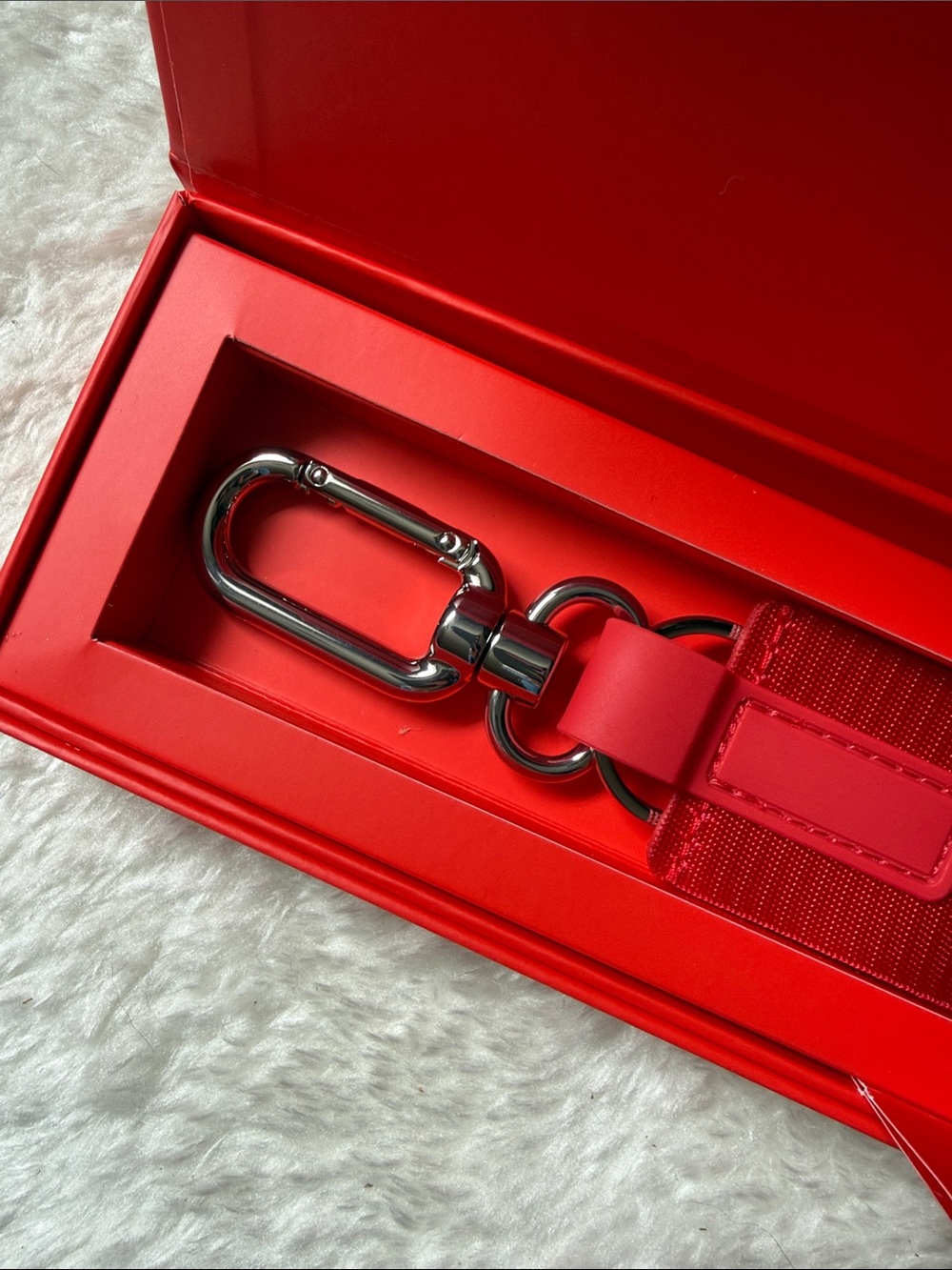 lululemon athletica Red Logo Never Lost Keychain Strap with Silver Hardware - Picture 3 of 5